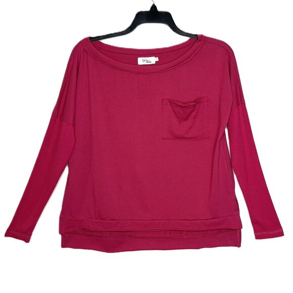 Ashlee by Amaryllis Fuchsia Womens Top Long Sleeve, Size x-small, Relaxed Fit - Picture 1 of 11